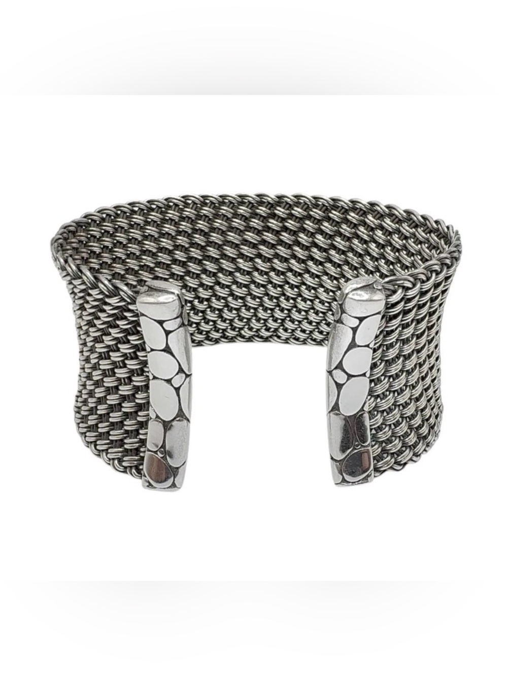 *Excellent* - JOHN HARDY Kali Sterling Silver Wide Woven Mesh Cuff